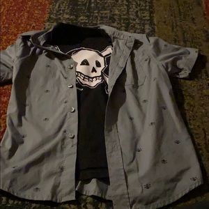 Boys layered short sleeve button up polo